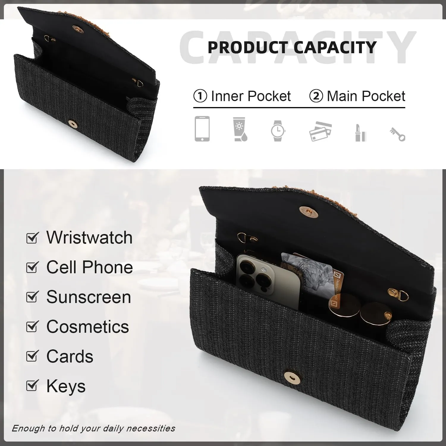 GOKTOW Straw Clutch Purse Rattan Summer Woven Beach Handbags for Women Wedding Vacation Travel Party 2025