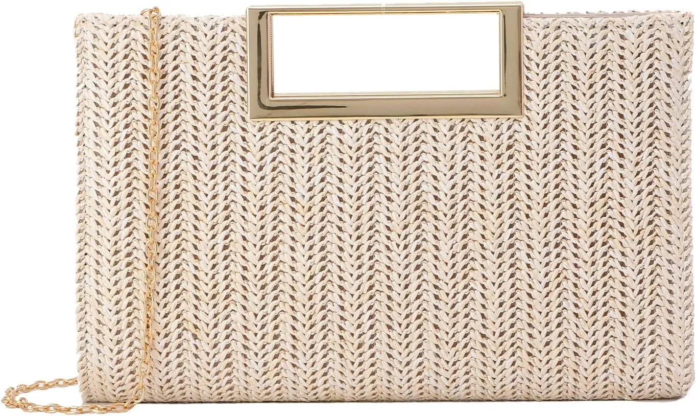 GOKTOW Straw Clutch Top Handbags Raffia Bag Purse Woven Tote CrossBag for Women Beach Summer Travel 2025