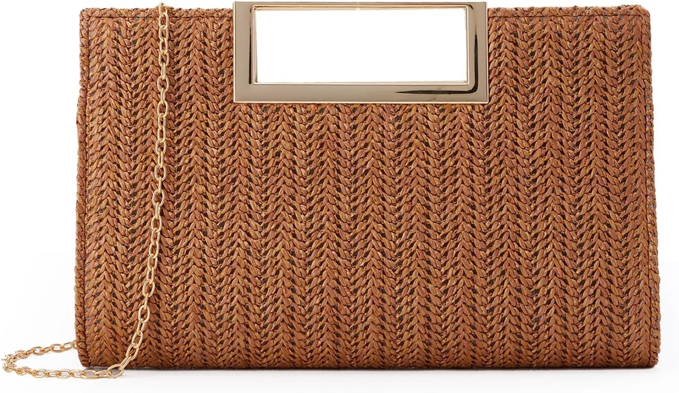 GOKTOW Straw Clutch Top Handbags Raffia Bag Purse Woven Tote CrossBag for Women Beach Summer Travel 2025