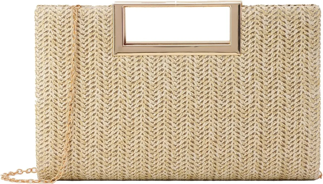 GOKTOW Straw Clutch Top Handbags Raffia Bag Purse Woven Tote CrossBag for Women Beach Summer Travel 2025