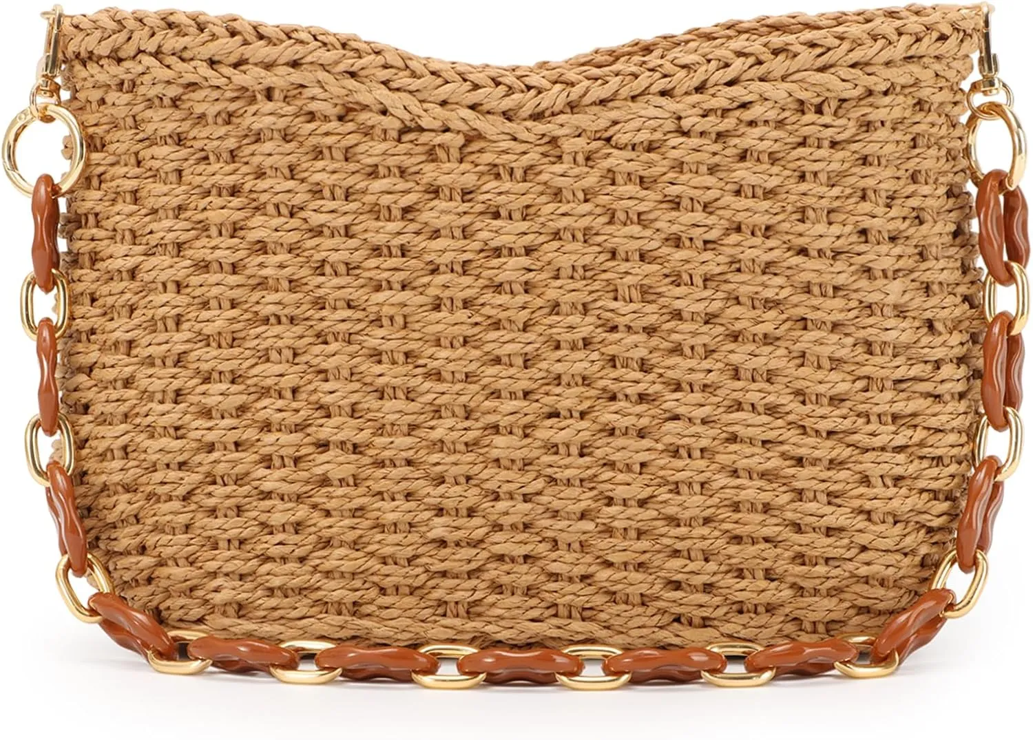 GOKTOW Straw Purse Bag,Woven Handbag,Summer Purse,Raffia Tote CrossBag for Beach Summer Travel