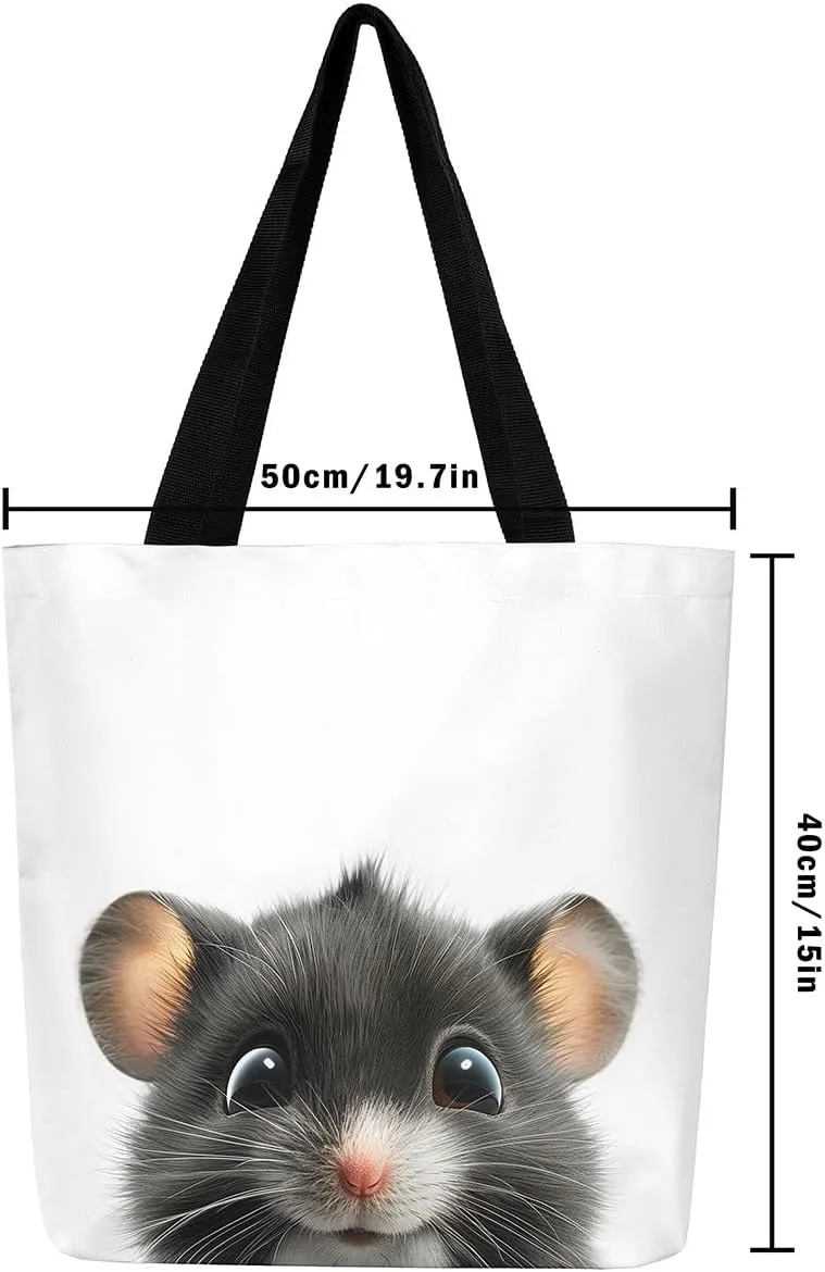 Gothic Canvas Tote Bag for Women,Black Cat Large Capacity Gym Bag,Exotic Kitten Bags