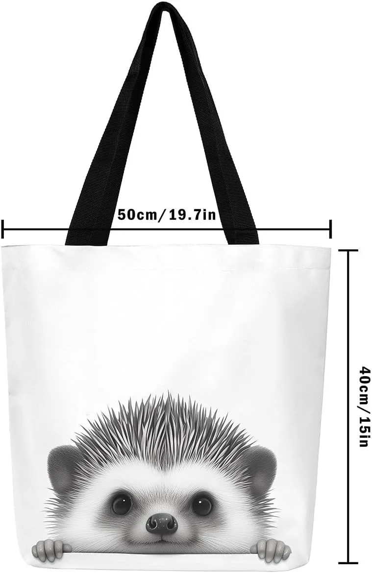Gothic Canvas Tote Bag for Women,Black Cat Large Capacity Gym Bag,Exotic Kitten Bags