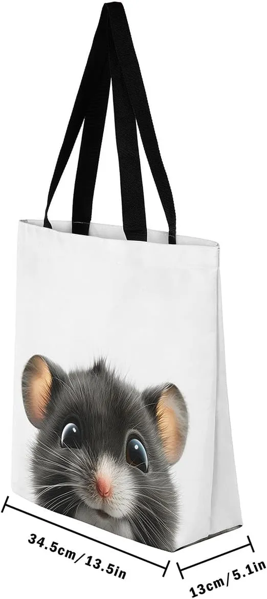 Gothic Canvas Tote Bag for Women,Black Cat Large Capacity Gym Bag,Exotic Kitten Bags