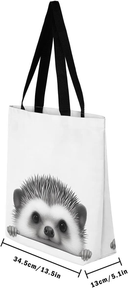 Gothic Canvas Tote Bag for Women,Black Cat Large Capacity Gym Bag,Exotic Kitten Bags