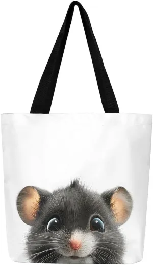 Gothic Canvas Tote Bag for Women,Black Cat Large Capacity Gym Bag,Exotic Kitten Bags