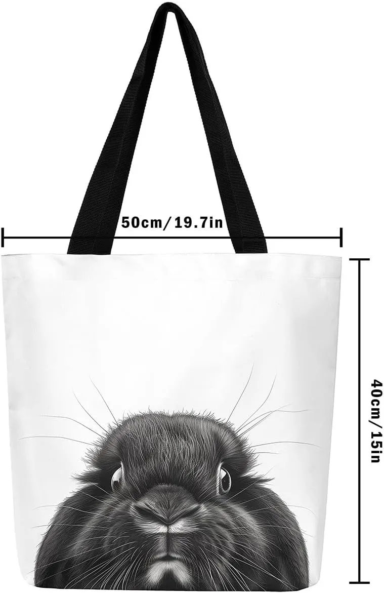 Gothic Canvas Tote Bag for Women,Black Cat Large Capacity Gym Bag,Exotic Kitten Bags