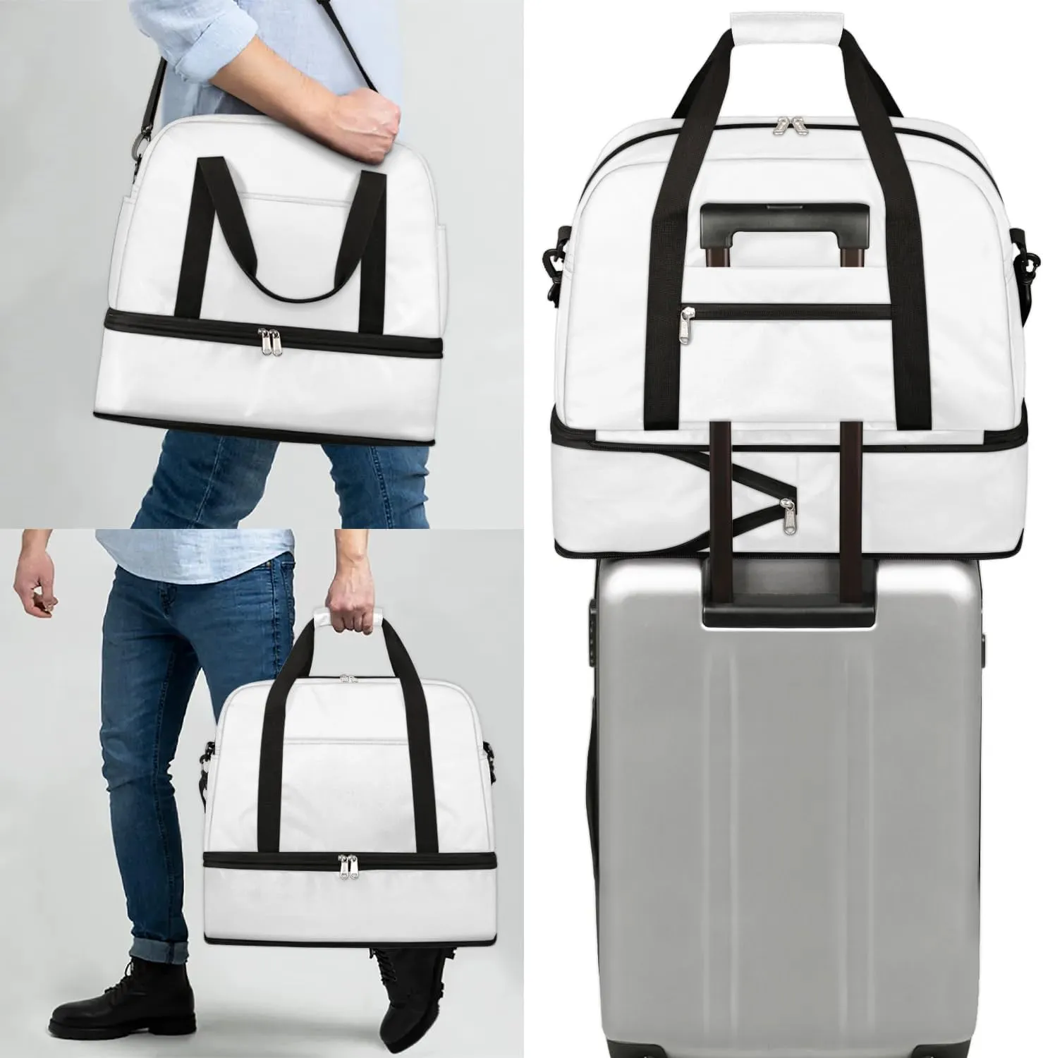 Graceful Flora Retro Prints Travel Duffle Bag, Collapsible Travel Bag Sports Gym Bag With Shoes Compartment Weekender Bag Overnight Bag For Women Men