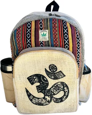 Gurkha Handmade Himalayan Hemp Backpack 17 IN Large Backpack Hippie, Festival, Hiking, Laptop & Tablet Backpack - Handmade In Mt. Everest Country Nepal