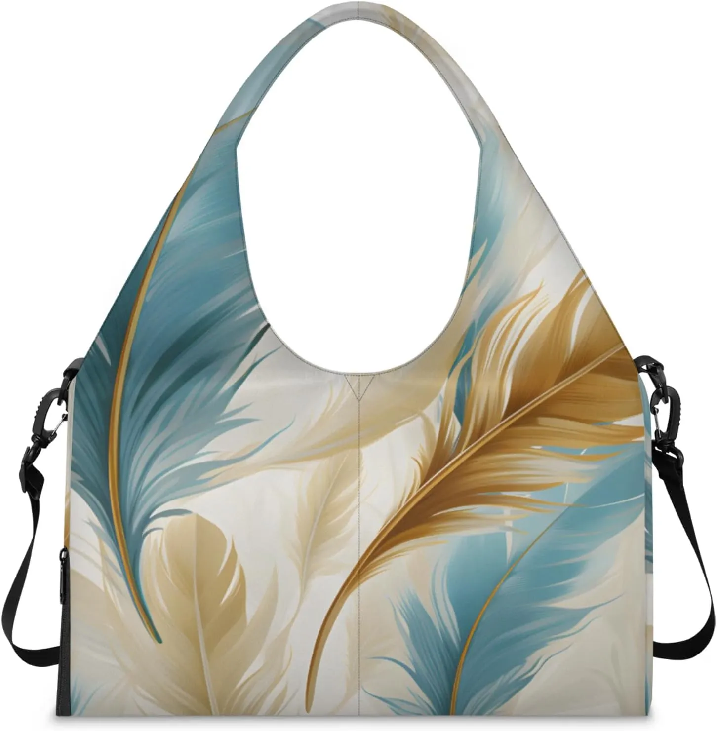 Gym Bag for Women Soft Feather Duffel Bag with Shoe Compartment and Yoga Mat Holder Portable Weekender Bags Travel Tote Bags