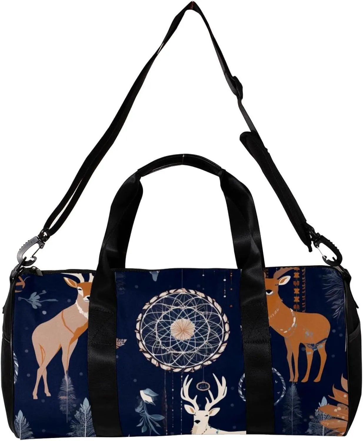 Gym Bags for Men,Travel Duffel Bags for Women,Bohemia Feather Deer Dream Catcher,Workout Bag