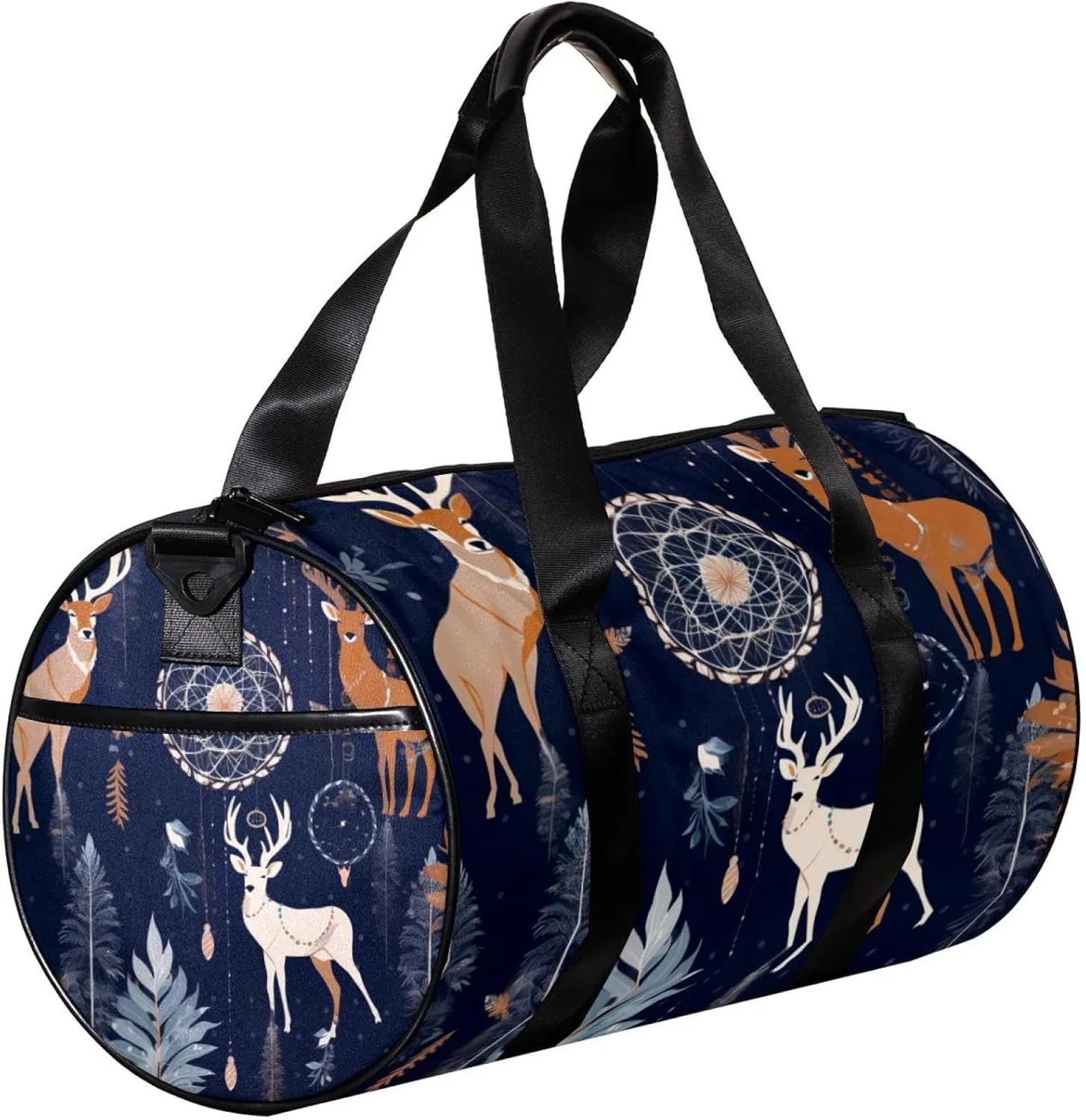Gym Bags for Men,Travel Duffel Bags for Women,Bohemia Feather Deer Dream Catcher,Workout Bag