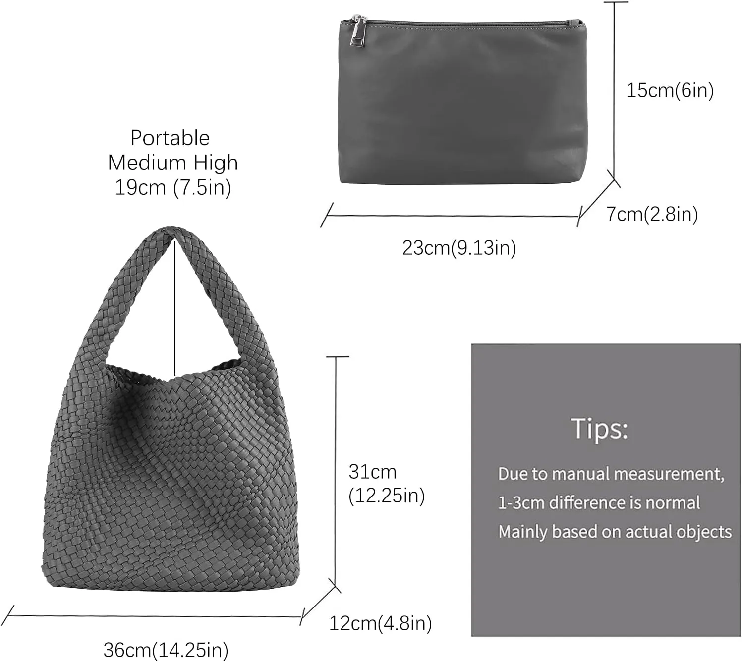 Hand Woven Tote for Women - Vegan Leather Handle Handbag, Travel Shoulder Bag, Hobo and Beach Bag With Purse