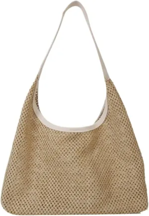 Handbag Summer New Straw Bag Holiday Beach Woven Bag Shoulder Literary Large Bag Out Straw Bags Handbag