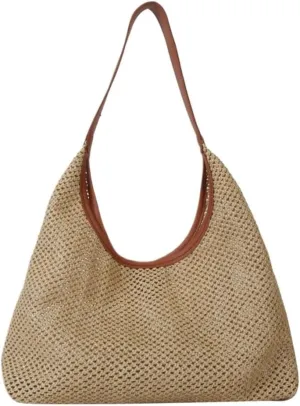 Handbag Summer New Straw Bag Holiday Beach Woven Bag Shoulder Literary Large Bag Out Straw Bags Handbag