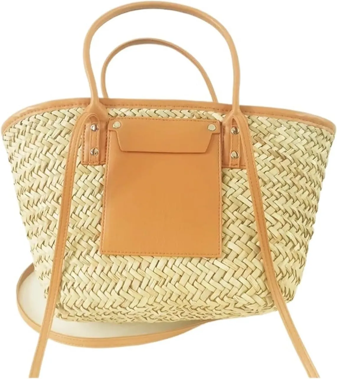 Handheld Crossover Grass Woven Bag Vine Woven Portable Women's Beach Crossbody Bag Shopping Bag Handbag