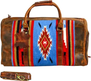 Handmade Premium Duffle Bag leather heavy duty Gym Sports Airplane Overnight Luggage Carry On Unisex Travel woven Rug Bag Wollen Bag Gift His/Her MO3