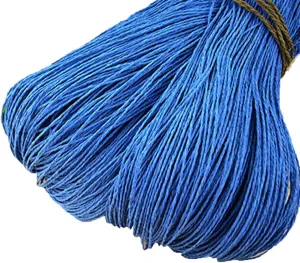 Handmade Raffia Straw Beach Bag & Sun Hat Kit - Sapphire Blue, 500g, Crochet & Knitting Materials Included