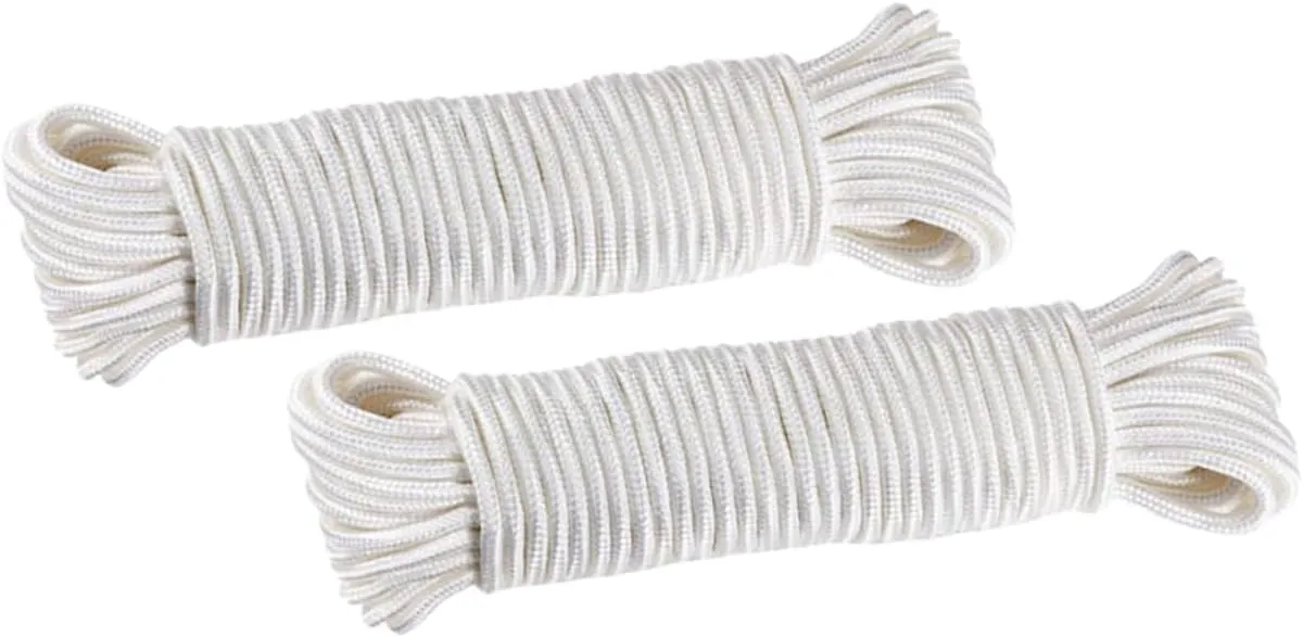 Happyyami 2Pcs Durable Camping Rope Handy Outdoor Tent Tool for Weaving White for Camping Hiking and Outdoor Activities
