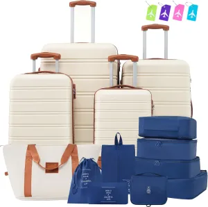 Hardshell Luggage Sets 4 Pcs,Bag Spinner Suitcase with Tsa Lock Lightweight,16",20",24",28" Luggages,Easy Cleaning