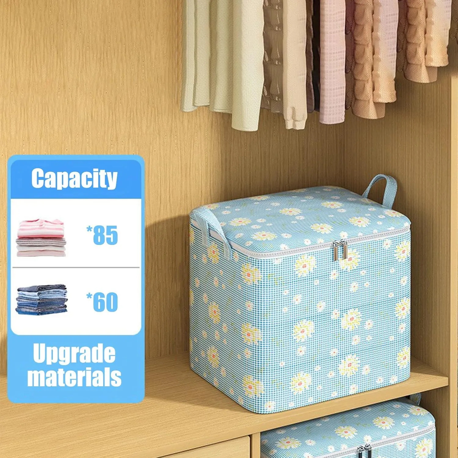 Heavy Duty Storage - Extra Large Storage Bags with Reinforced Handles Clothes Tote Bag Thickened Double Zipper for Space Saving Travel