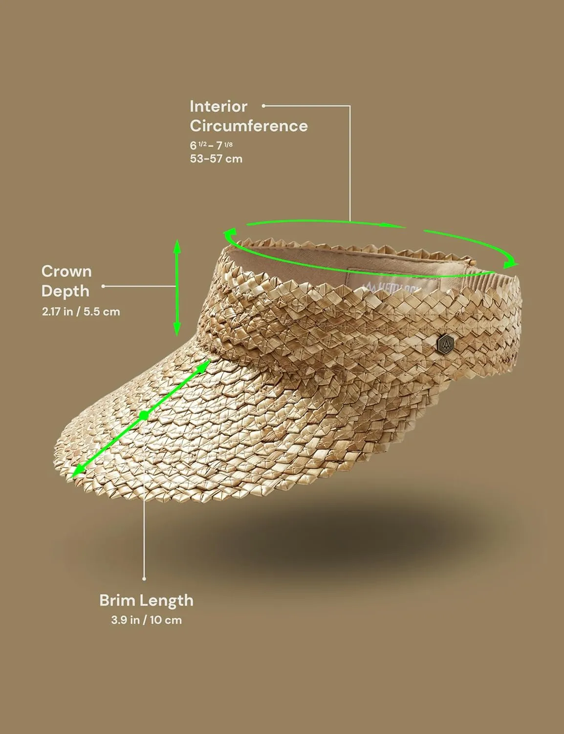 Hemlock Straw Visor for Women | Packable Beach Sun Visor | Sun Protection | One Size