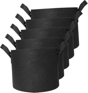 Hemoton 5Pcs Thickened Nonwoven Planting Bags Reusable Indoor Grow Bags for Vegetables and Flowers Exceptional Air Flow for Healthy Plant Growth for Gardens and Balconies