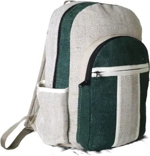 Hemp Backpack Lightweighted 100% Natural Hemp Cotton Fabric Casual Daypack Multipurpose Handmade Bag For Travel, Hiking, Yoga, Picnic (Real Green)