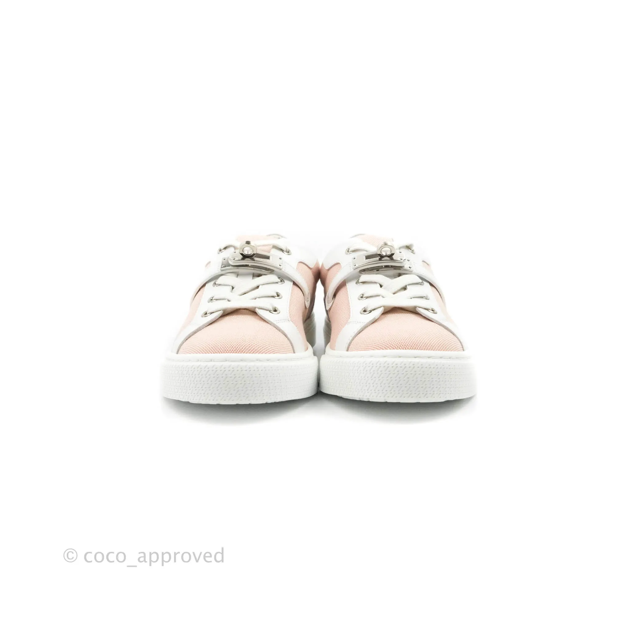 Hermès Day Sneakers Framboise Canvas White Calfskin Size 37