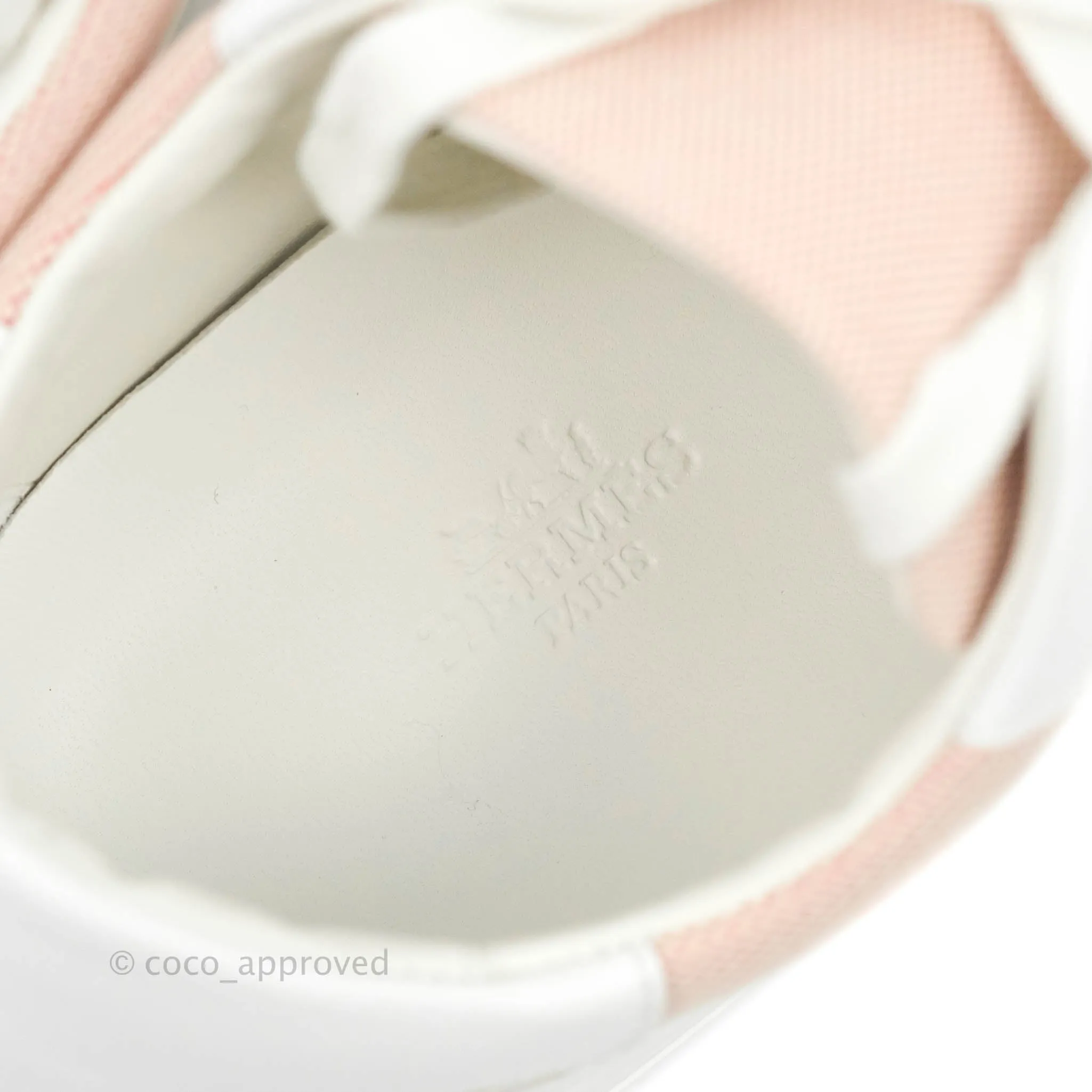 Hermès Day Sneakers Framboise Canvas White Calfskin Size 37