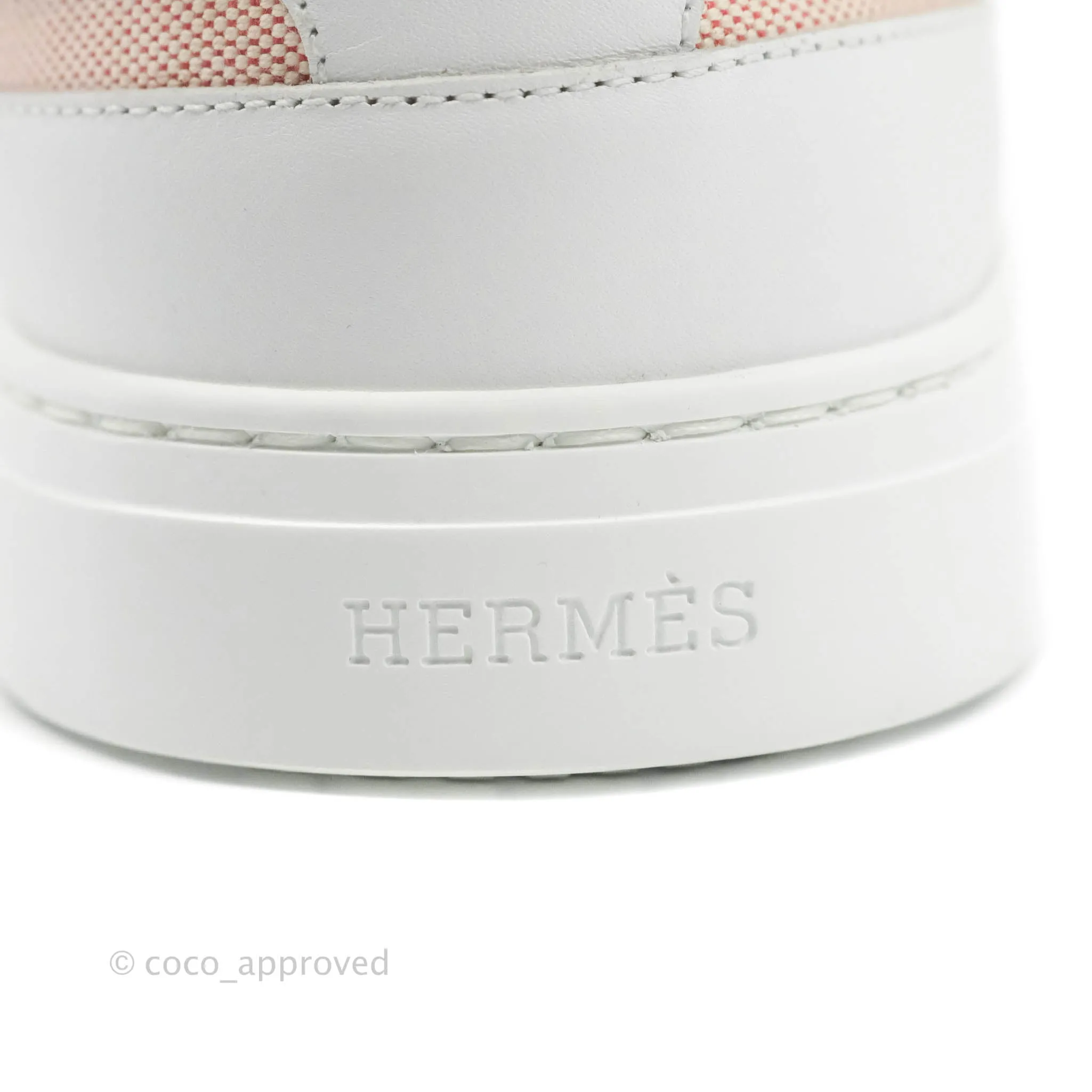 Hermès Day Sneakers Framboise Canvas White Calfskin Size 37