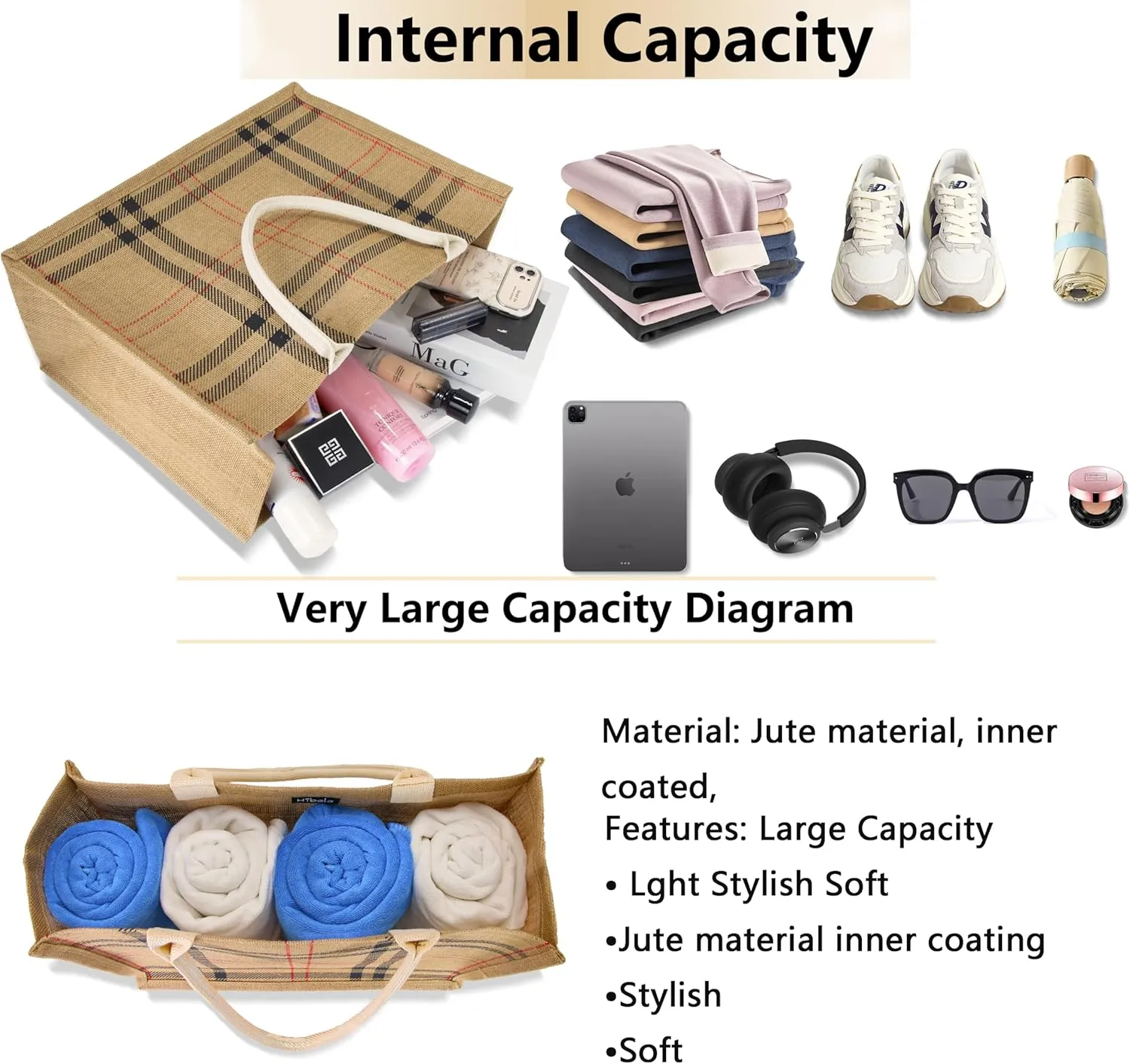 Hibala Woven Large Beach Bag Straw Bag Beach Tote Handmade Weaving Shoulder Bag Tassel Bag Handbag