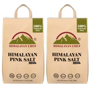 Himalayan Chef Pink Himalayan Salt, 10 lbs (2 x 5 lbs Bags), Coarse Grain Pure, 100% Natural Gourmet Salt, Perfect for Cooking, Grilling, and Seasoning