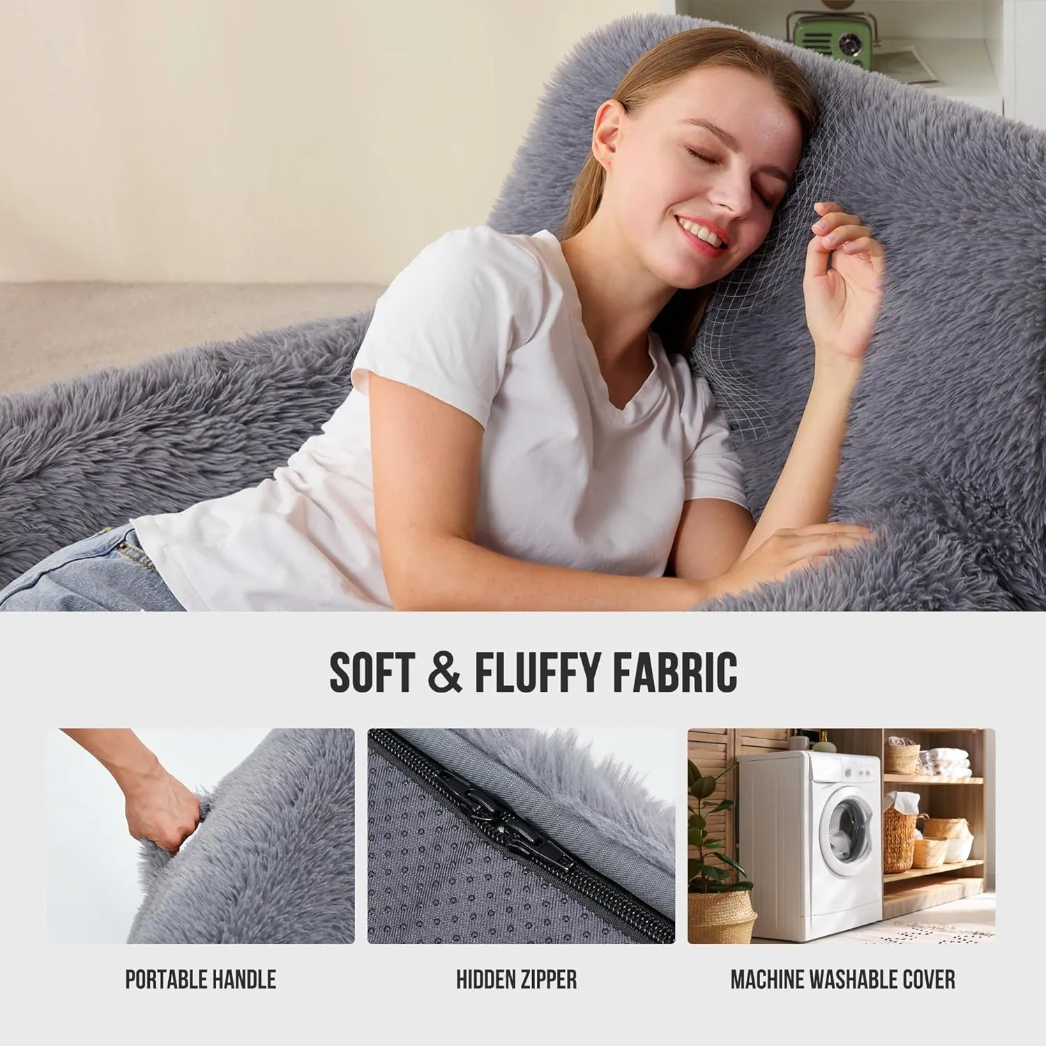 Hobestluk Bean Bag Chair Giant Bean Bag Chairs for Adults, Bean Bag Sofa Chair with Armrests, Oversize Beanbag Couch Comfy Chair for Bedroom, Living Room, Dorm and Office