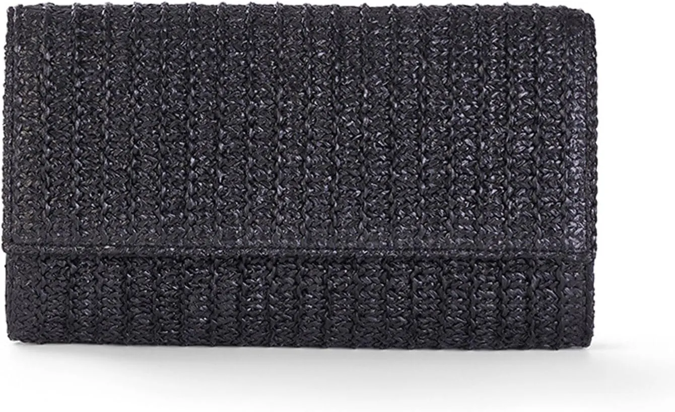Huralona Women Straw Clutch Purse Envelope Handbag for Summer Beach Vacation Shoulder Crossbody Bag