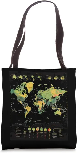 Hyper-detailed World Map Tote Bag