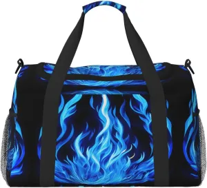 Indigo Flame print print Personal Item Bag Large Duffel Bag Travel Bag Weekender Bag Gym Bag Tote Duffel bag