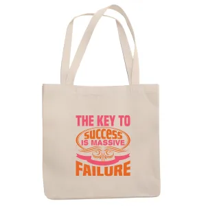 Inspiring Gift For Leaders Roller Coaster The Key To Success Is Massive Failure Natural White Multicolor Canvas Tote Bag