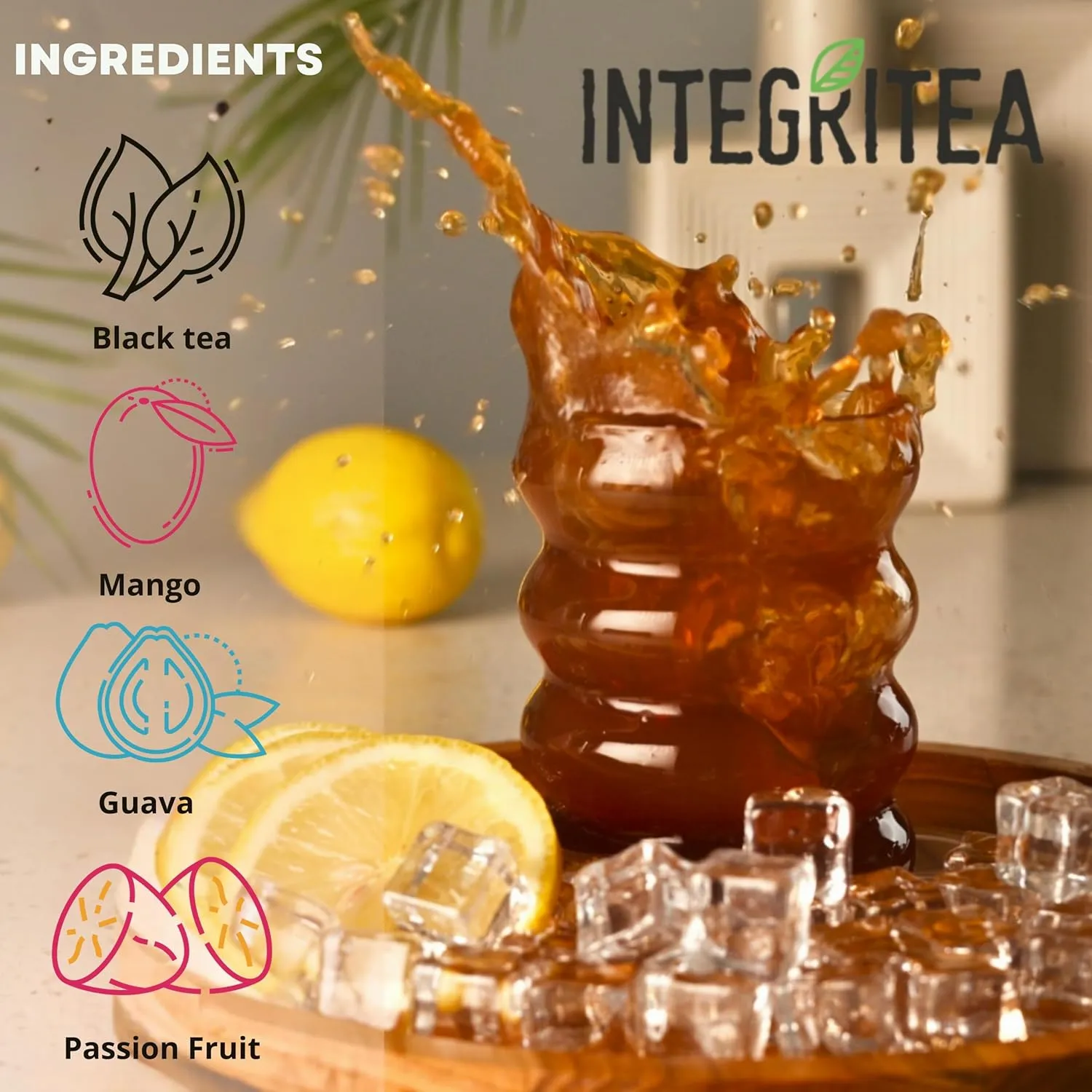 IntegriTEA IntegriTEA Bluegrass Breeze Hot or Cold Brew Organic Black Tea Bags Infused with Guava Passion Fruit Mango Tea - 6-Bag Unsweetened Iced Tea Pack for 6 Gallons of Tea