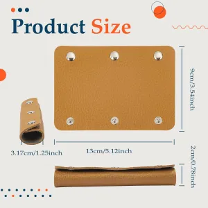 IUAQDP 8 Pieces Leather Handbag Handle Wrap Cover Purse Strap Protector Saddle with Brass Clasp, Soft Luggage Bag Grip Pad Identifier for Shopping Bag Travel Bag Suitcase Tote Bag Wallet, 4 Colors
