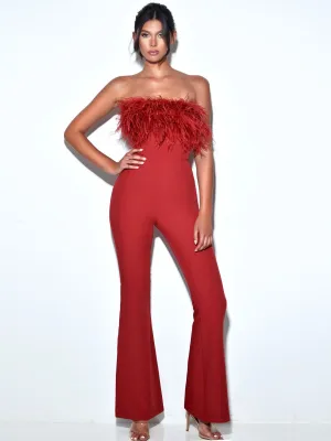 Jazmin's Feather Trim Jumpsuit