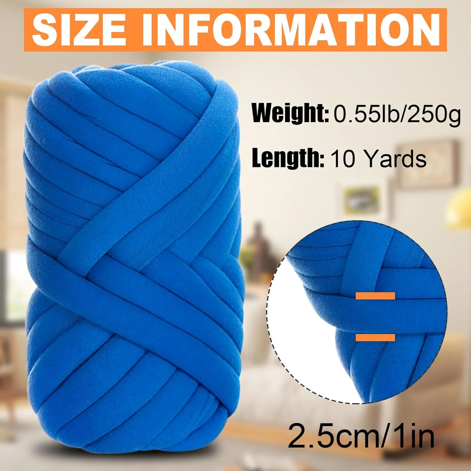 JeogYong Chunky Yarn for Hand Knitting, 0.55lb/10 Yards Arm Knitting Bulky Giant Tubular Yarn for Bags, Baskets, Pillows, Pet Nests, DIY Crafts (Black)