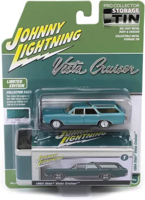 Johnny Lightning 1/64 1964 Oldsmobile Vista Cruiser Mist Storage Tin JLCT016-A1