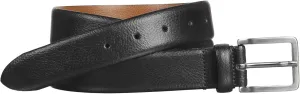 Johnston & Murphy® Italian Feather Edge Belt for Men – Shadow Stain – Brushed Antique Nickel Buckle