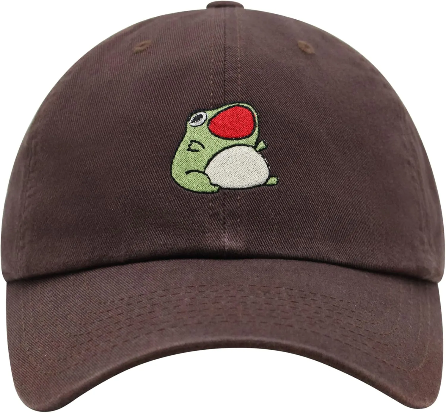 JPAK Chubby Frog Open Mouth Premium Dad Hat Embroidered Cotton Baseball Cap ChubbyFrog OpenMouth