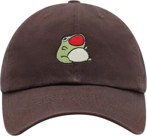JPAK Chubby Frog Open Mouth Premium Dad Hat Embroidered Cotton Baseball Cap ChubbyFrog OpenMouth