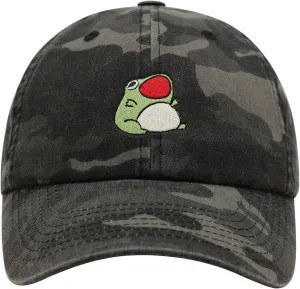 JPAK Chubby Frog Open Mouth Premium Dad Hat Embroidered Cotton Baseball Cap ChubbyFrog OpenMouth