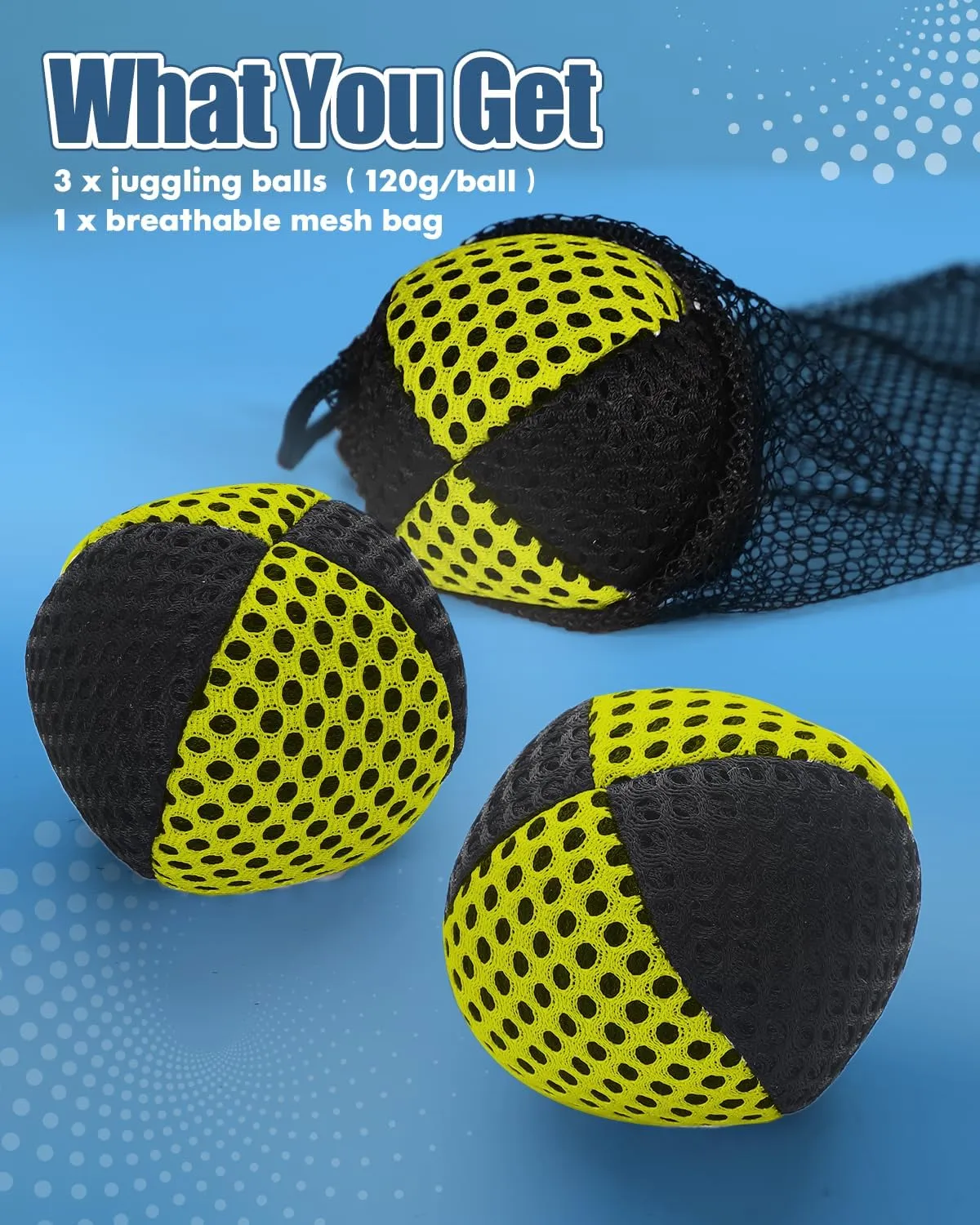 Juggling Balls for Beginners and Professionals Set of 3 Juggling Bean Bags Durable Juggle Ball Kit(Black - Yellow)