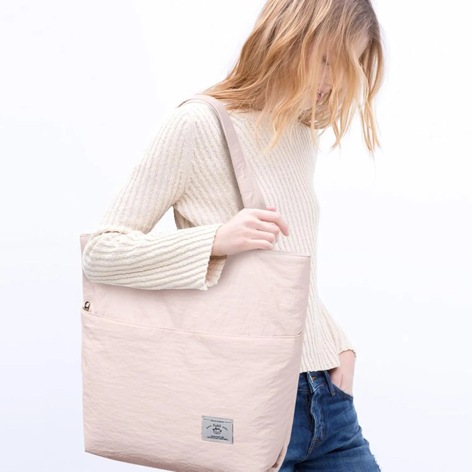 KALIDI Large Tote Bag for Women Handbag Lightweight Puffy Tote Bag with Zipper Shoulder Bag