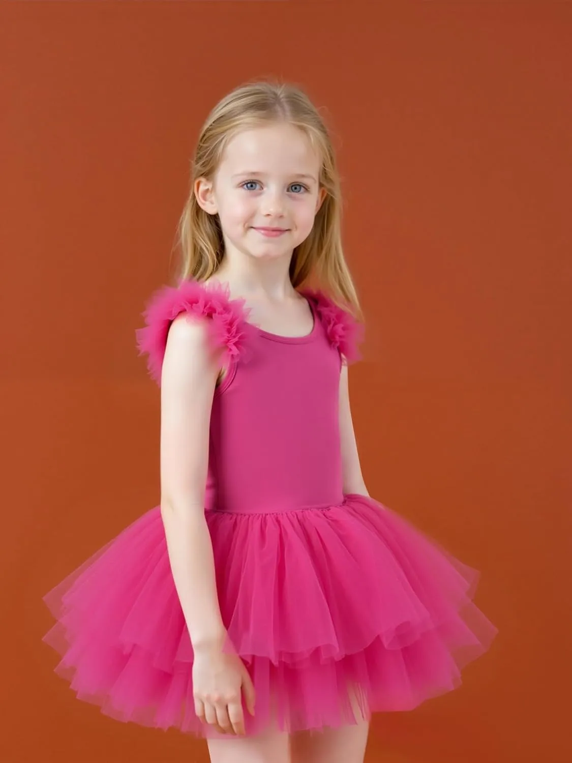 KARETT Toddler Ballet Outfit Sleeveless with Snap Gymnastics Leotards for Girls 1-7Y